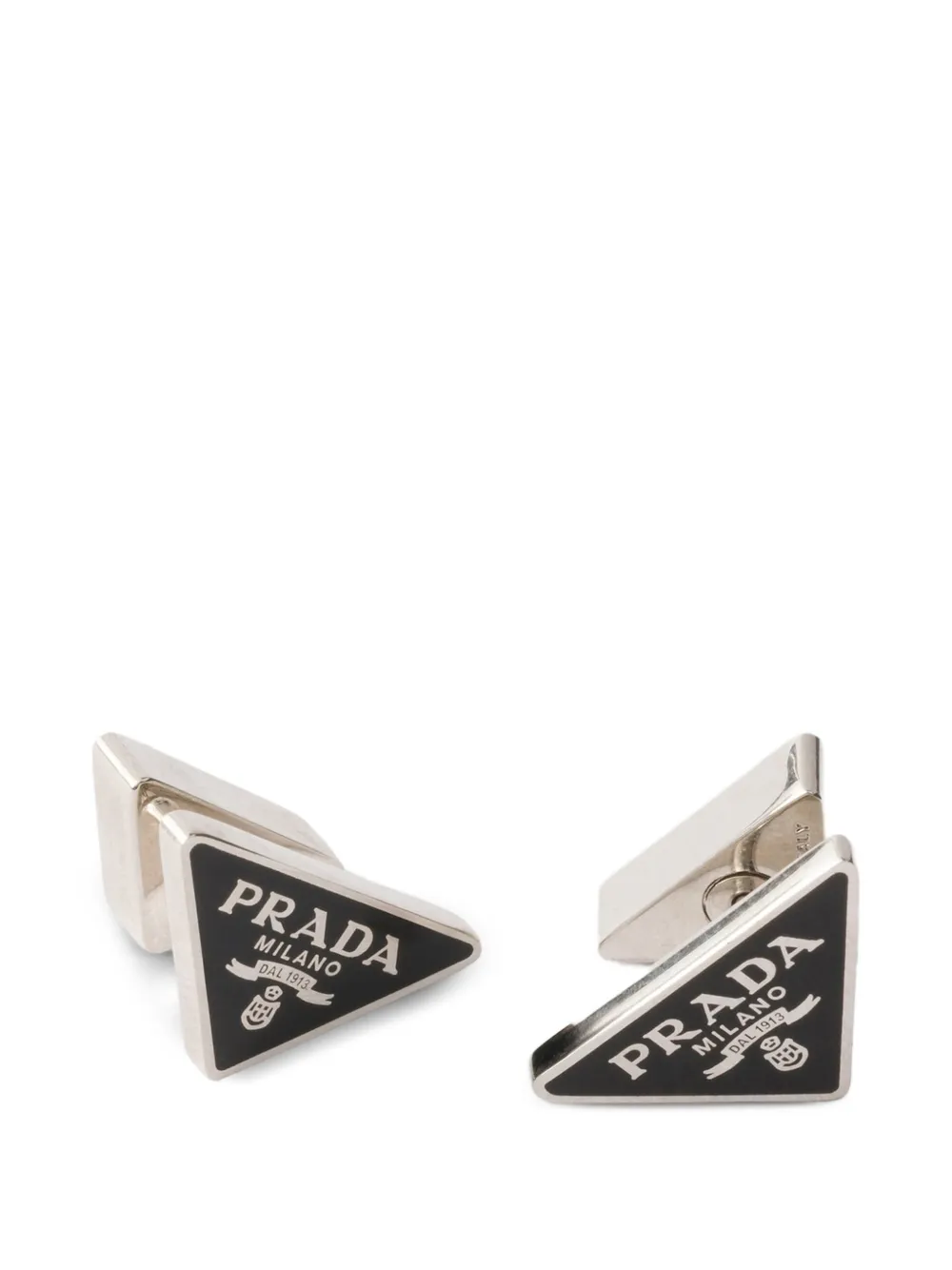 Prada Orecchini smaltati in metallo - Argento