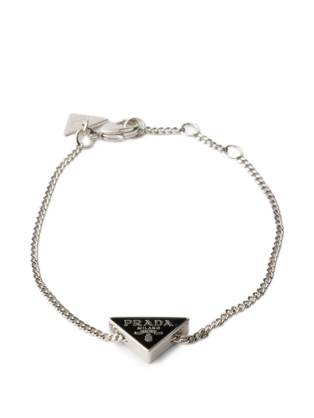 Prada Bracciale con placca logo - Argento