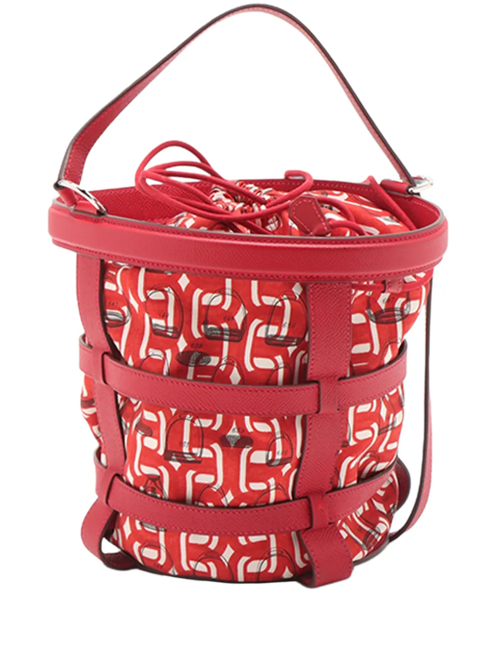 Hermès Pre-Owned 2016 Silk and Epsom Sac Musardine bucket bag - Rot