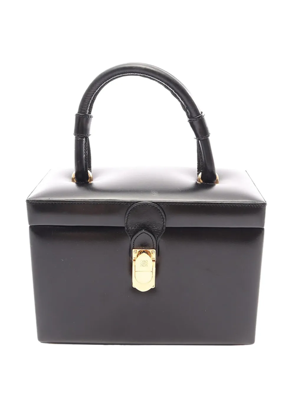 Loewe Pre-Owned 1970-1980 Leather Anagram vanity bag - Black