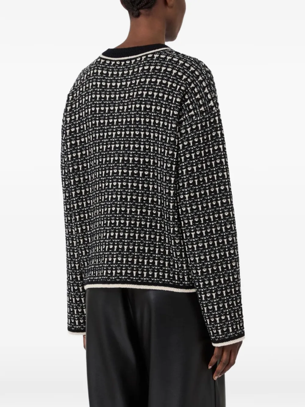 'S Max Mara boxy jacquard-knit cardigan Zwart