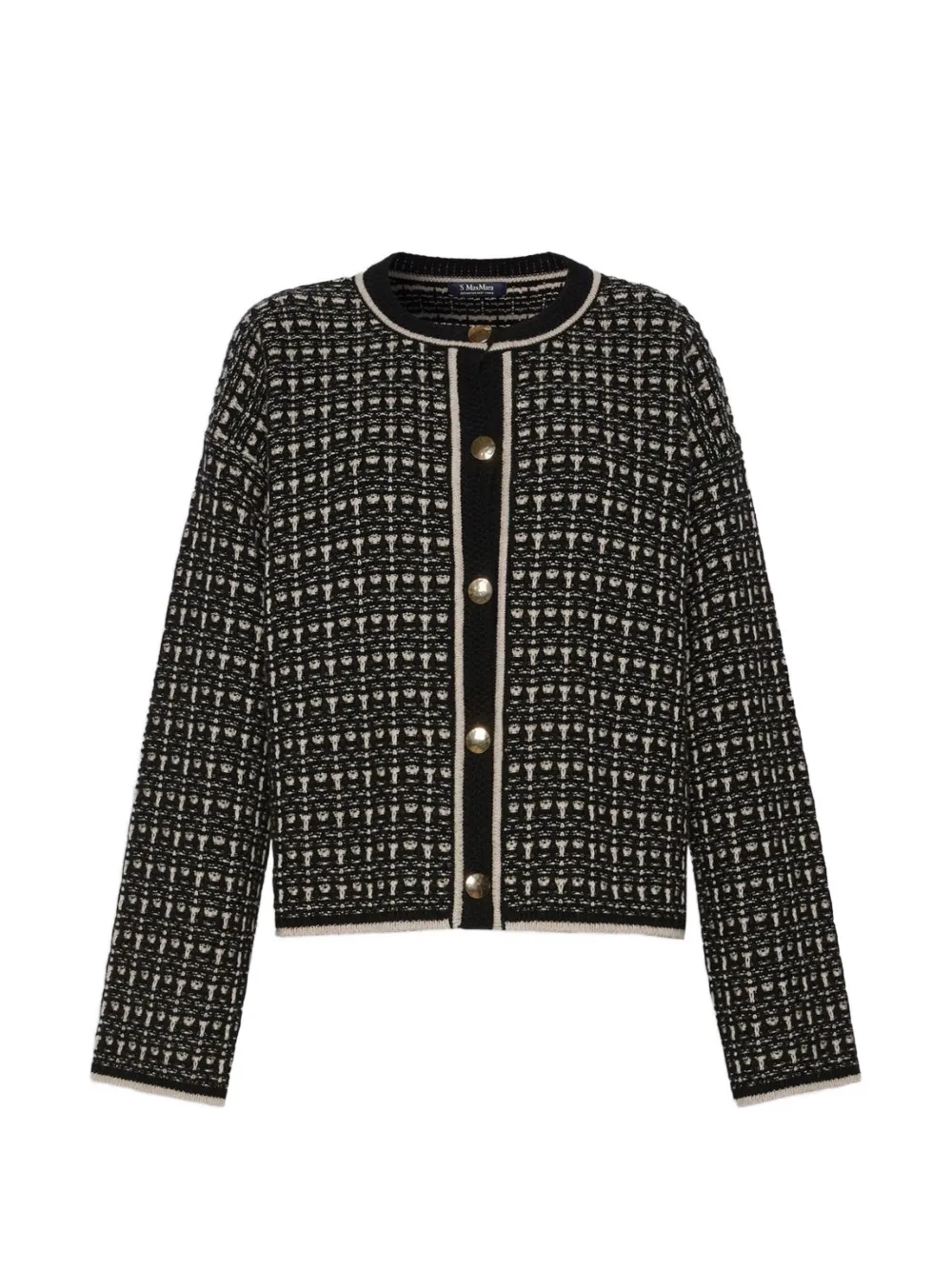'S Max Mara boxy jacquard-knit cardigan - Nero