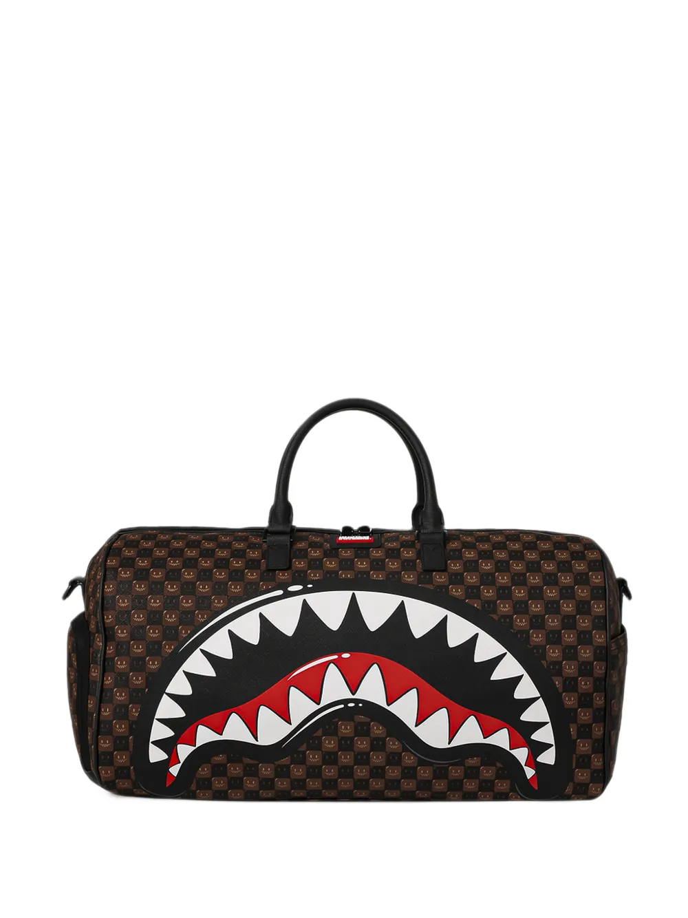 Sprayground Sharks In Paris check duffle bag - Marrone