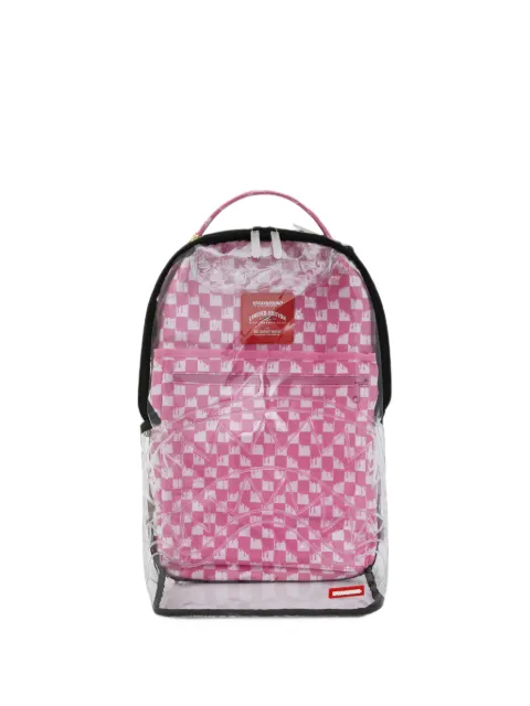 Sprayground clear check-print backpack