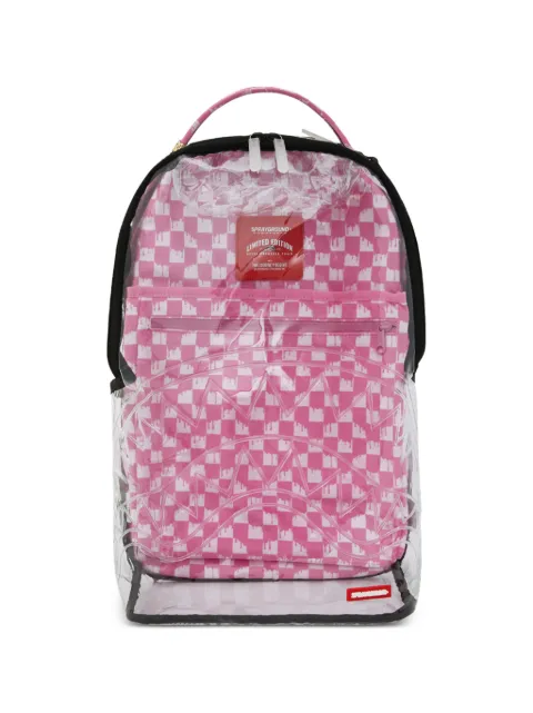 Sprayground clear check-print backpack