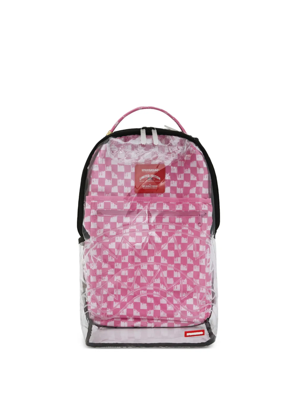 Sprayground clear check-print backpack - Rosa