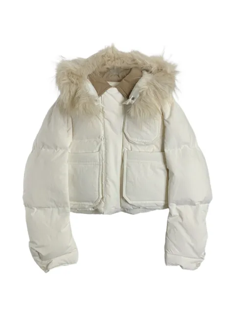 sacai faux-fur collar puffer jacket