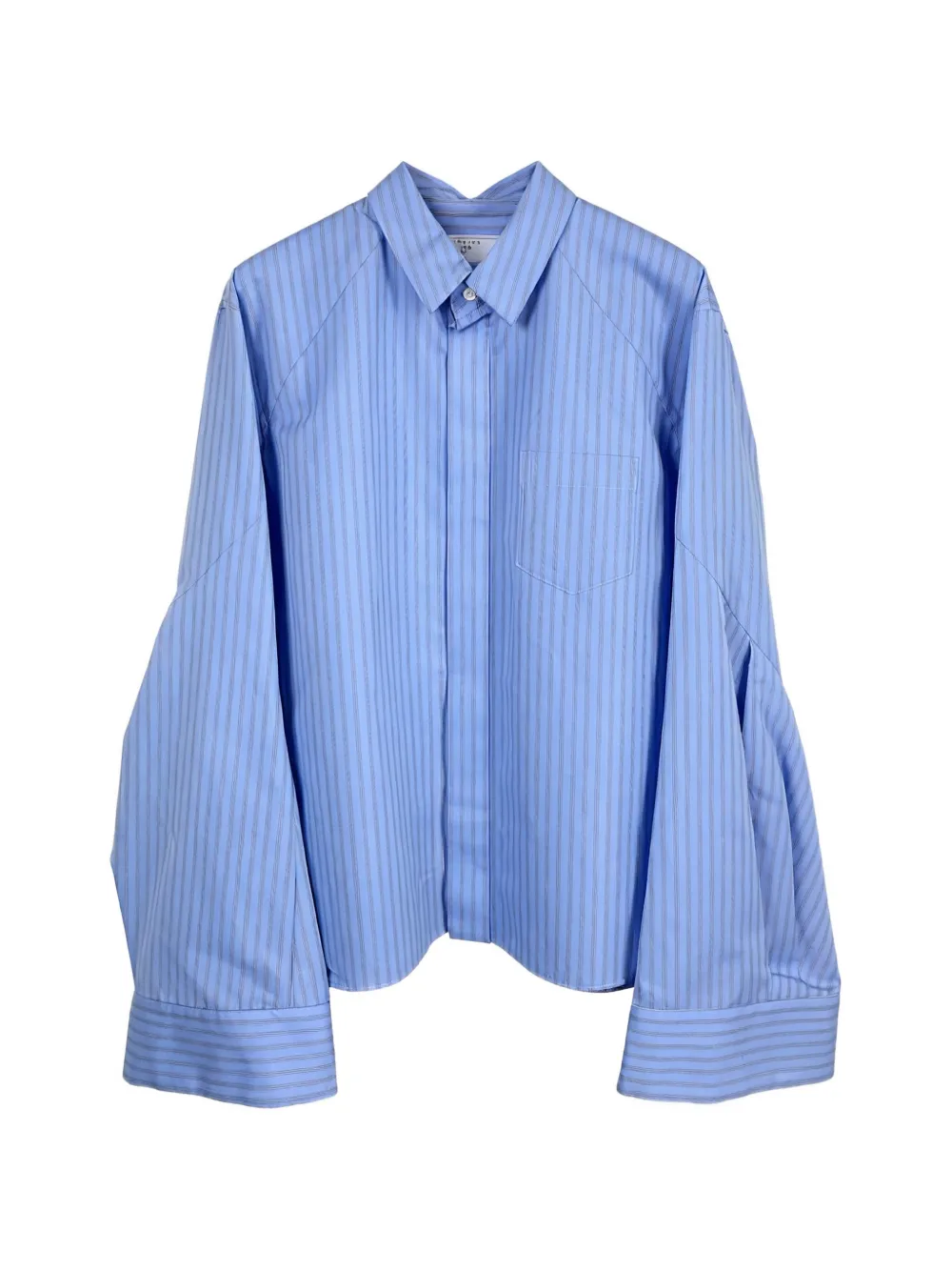 sacai striped long-sleeved shirt Blauw