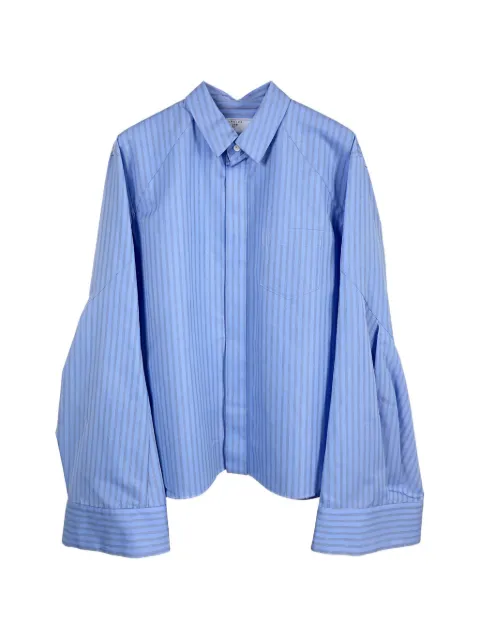 sacai camisa a rayas con manga larga