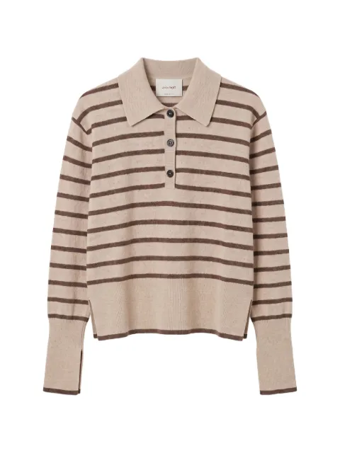 Arlo Mott Broome striped knitted polo shirt