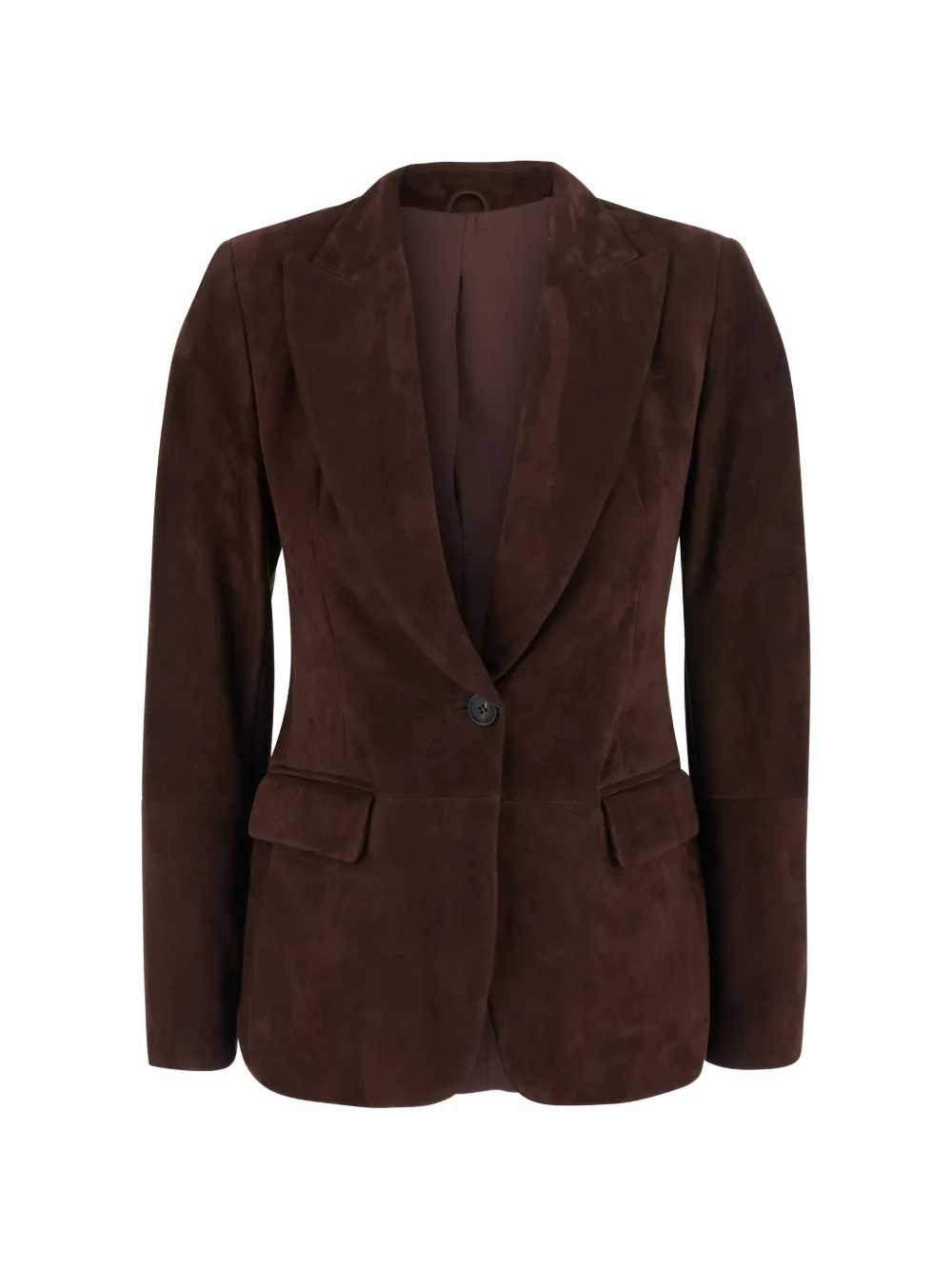 Brunello Cucinelli suede blazer with monili - Braun