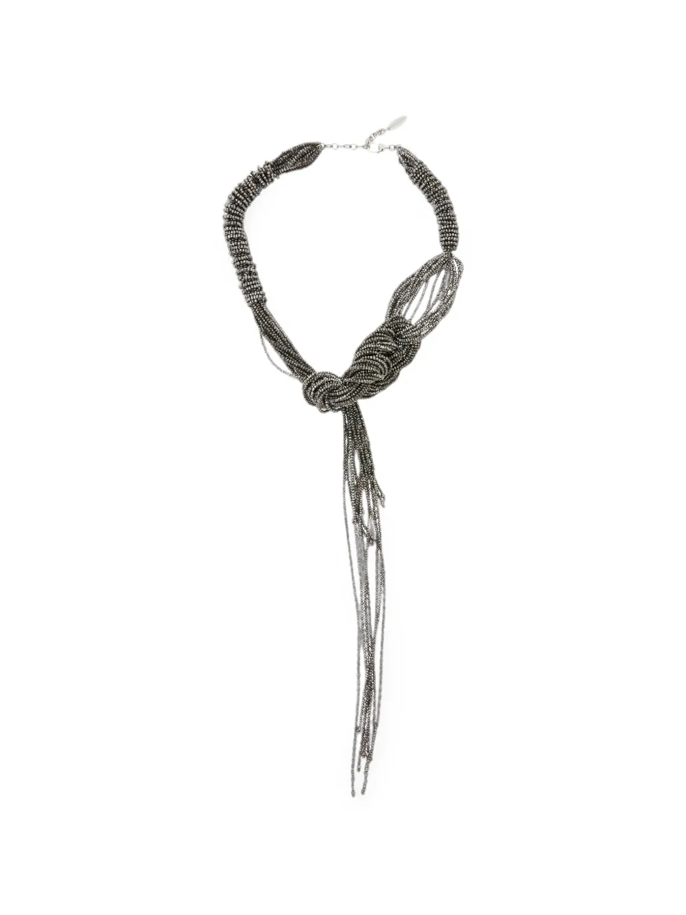 Brunello Cucinelli beaded knotted necklace - Grau