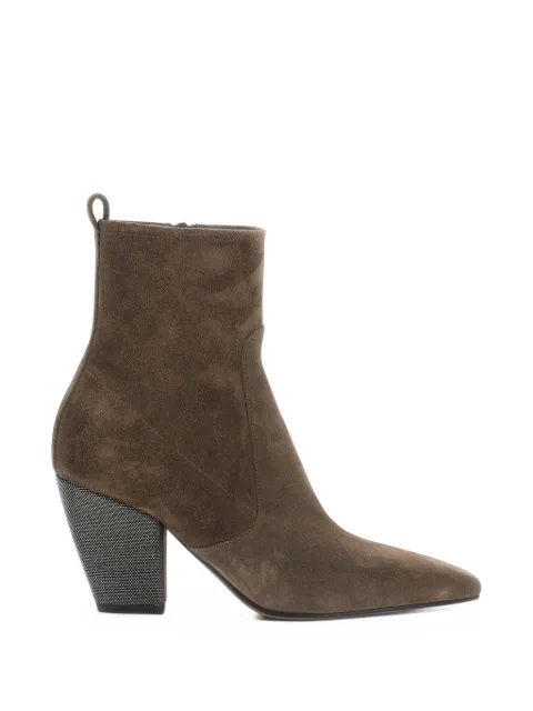 Brunello Cucinelli bead-embellished suede ankle boots