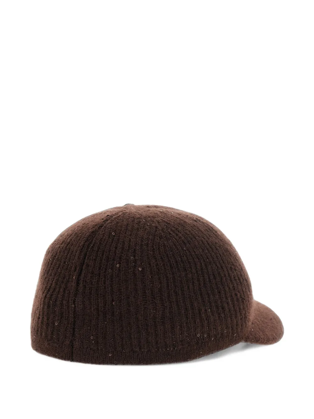 Brunello Cucinelli sequin-embellished ribbed-knit cap Bruin