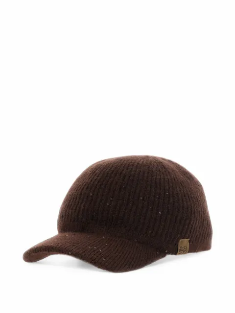 Brunello Cucinelli gorra de canalé con lentejuelas