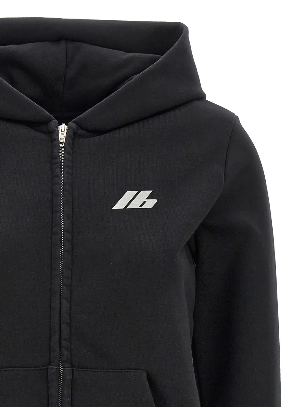 Balenciaga Hoodie met logoprint en rits Zwart