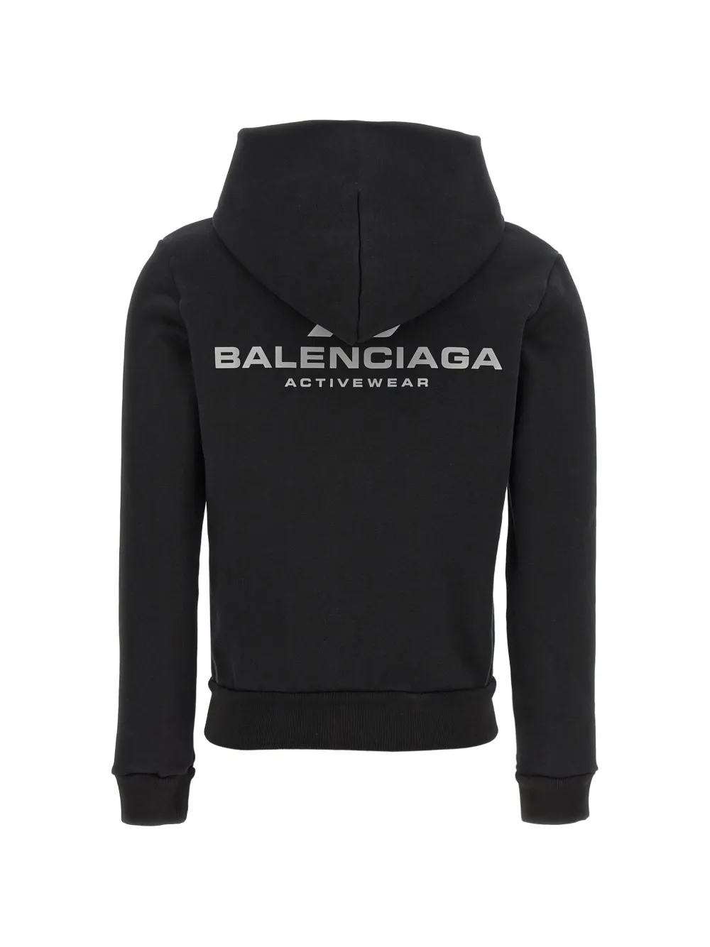 Balenciaga Hoodie met logoprint en rits Zwart