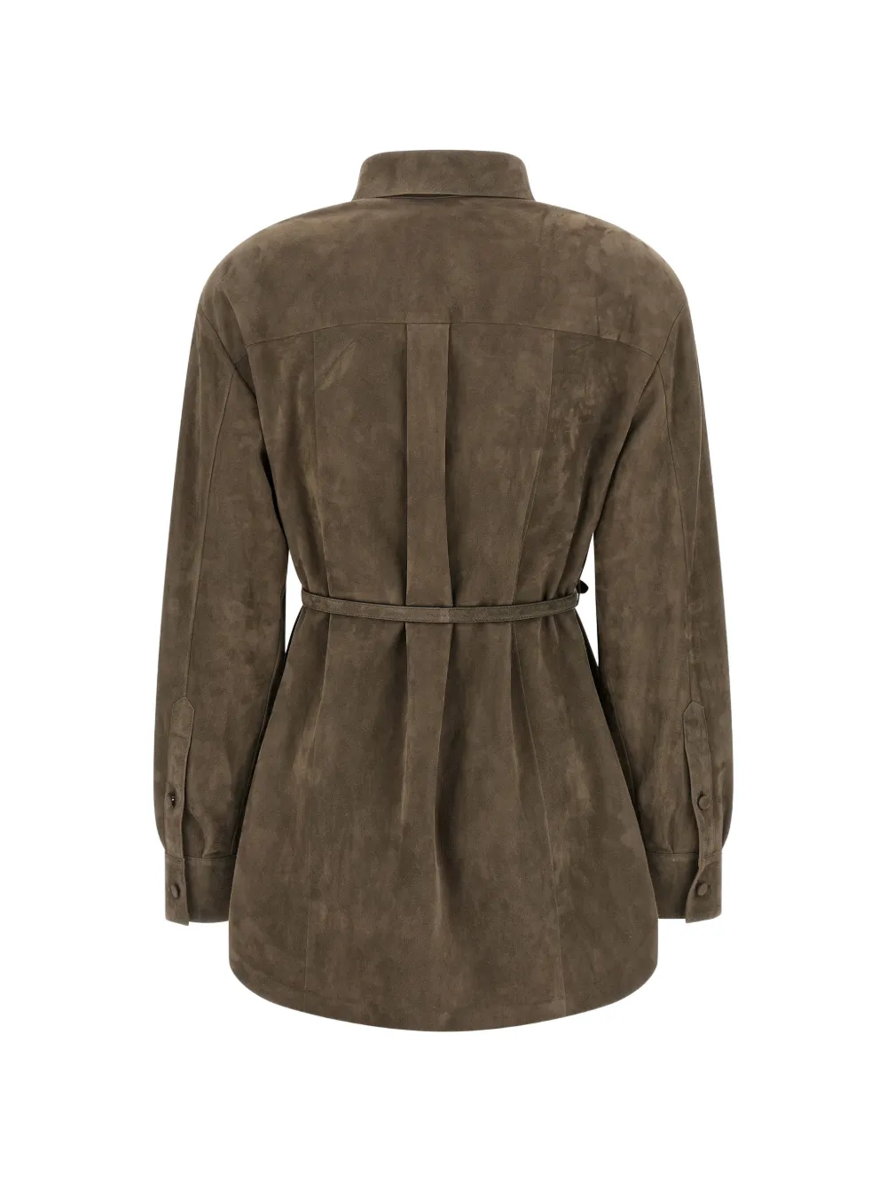 FENDI Suède blouse met ceintuur Grijs