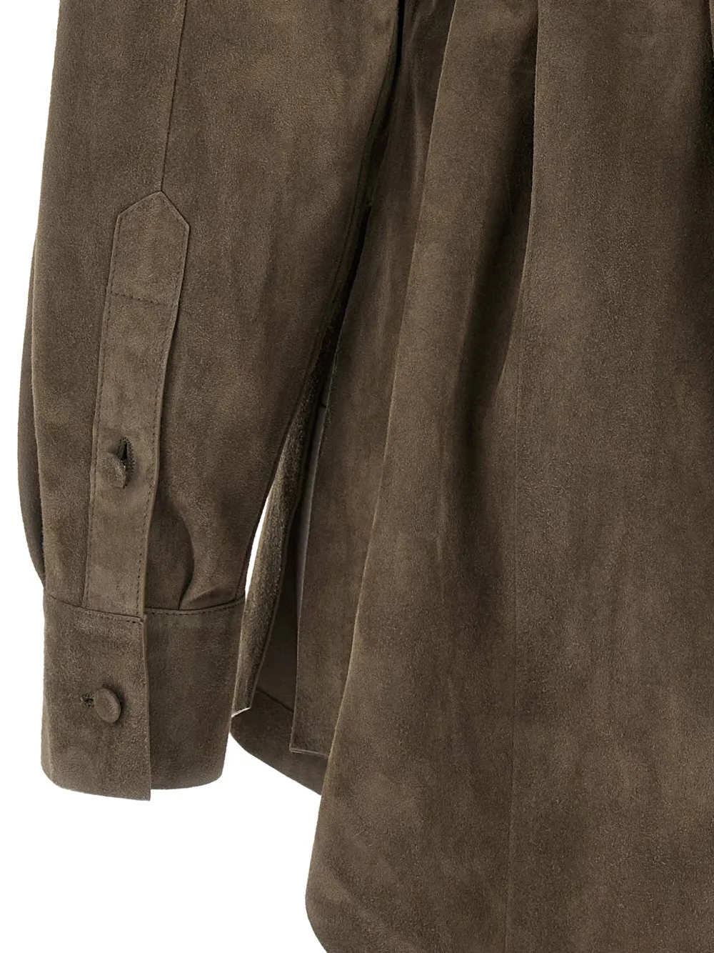 FENDI Suède blouse met ceintuur Grijs