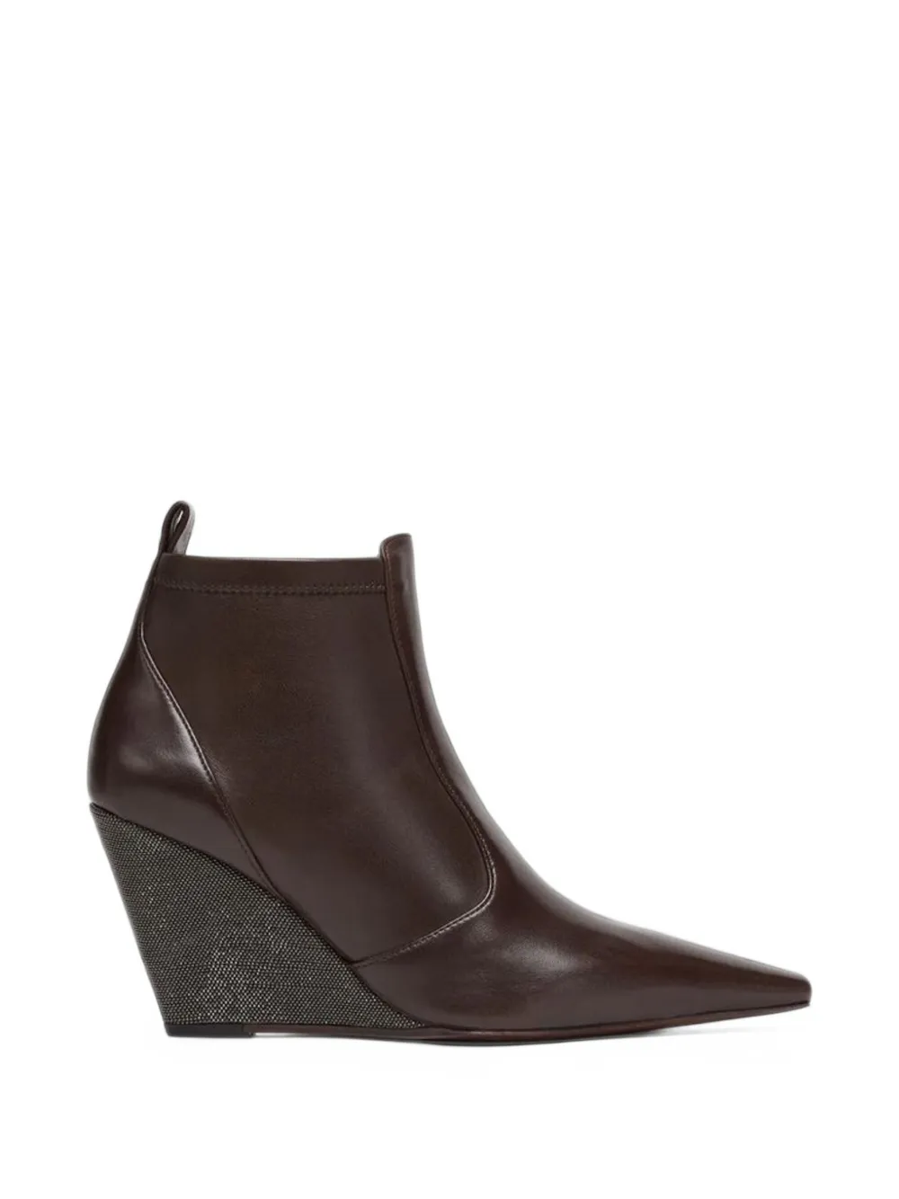 Brunello Cucinelli Monili-embellished Wedge Ankle Boots In Multi