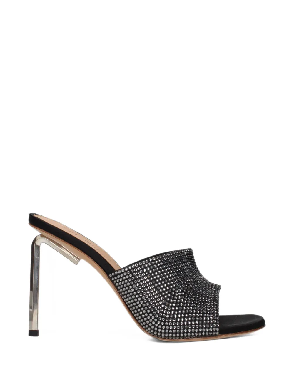 Off-White crystal-embellished satin sandals - Noir