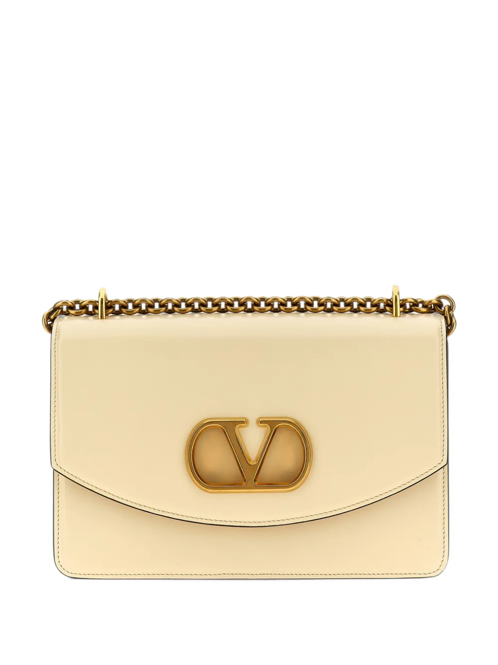Valentino Garavani Vain VLogo Signature leren schoudertas Beige