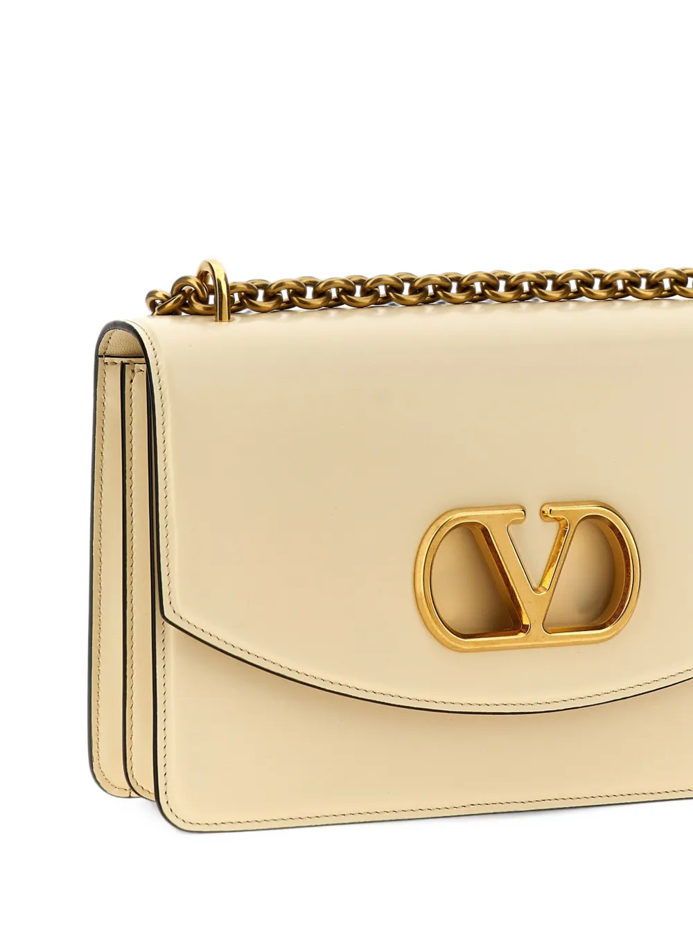 Valentino Garavani Vain VLogo Signature leren schoudertas Beige