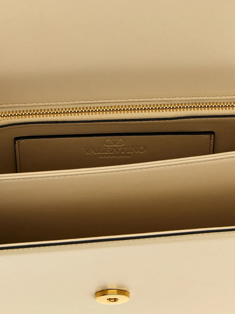 Valentino Garavani Vain VLogo Signature leren schoudertas Beige
