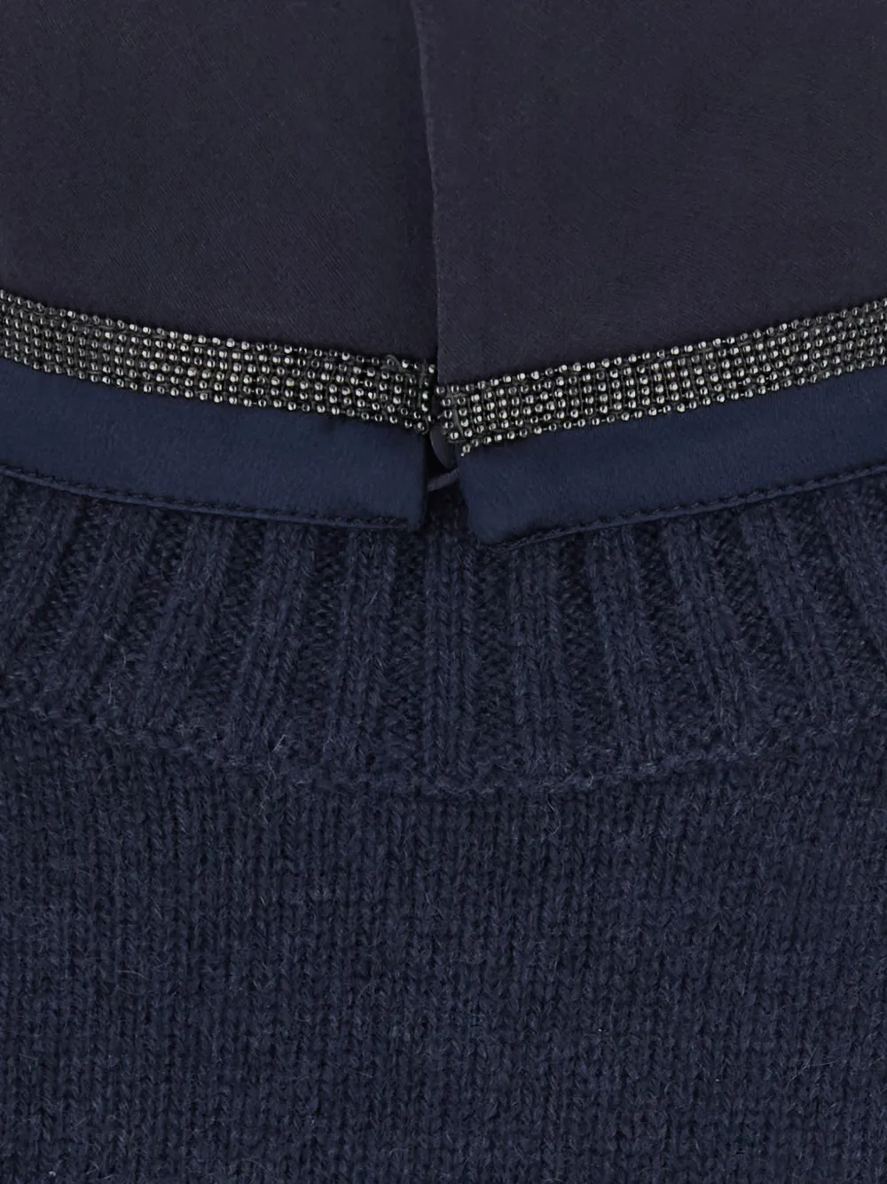 Brunello Cucinelli Monili-trim high-neck sweater Blauw