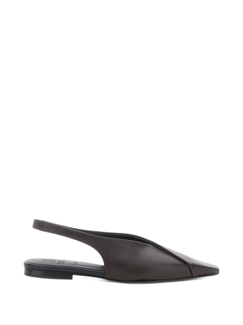 Brunello Cucinelli calfskin slingback flats - Marrone