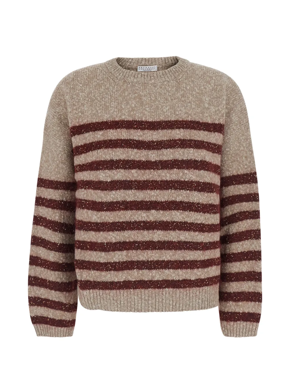 Brunello Cucinelli sequin-embellished striped sweater - Neutrals