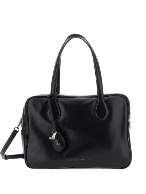 Brunello Cucinelli leather padlock-detail tote bag