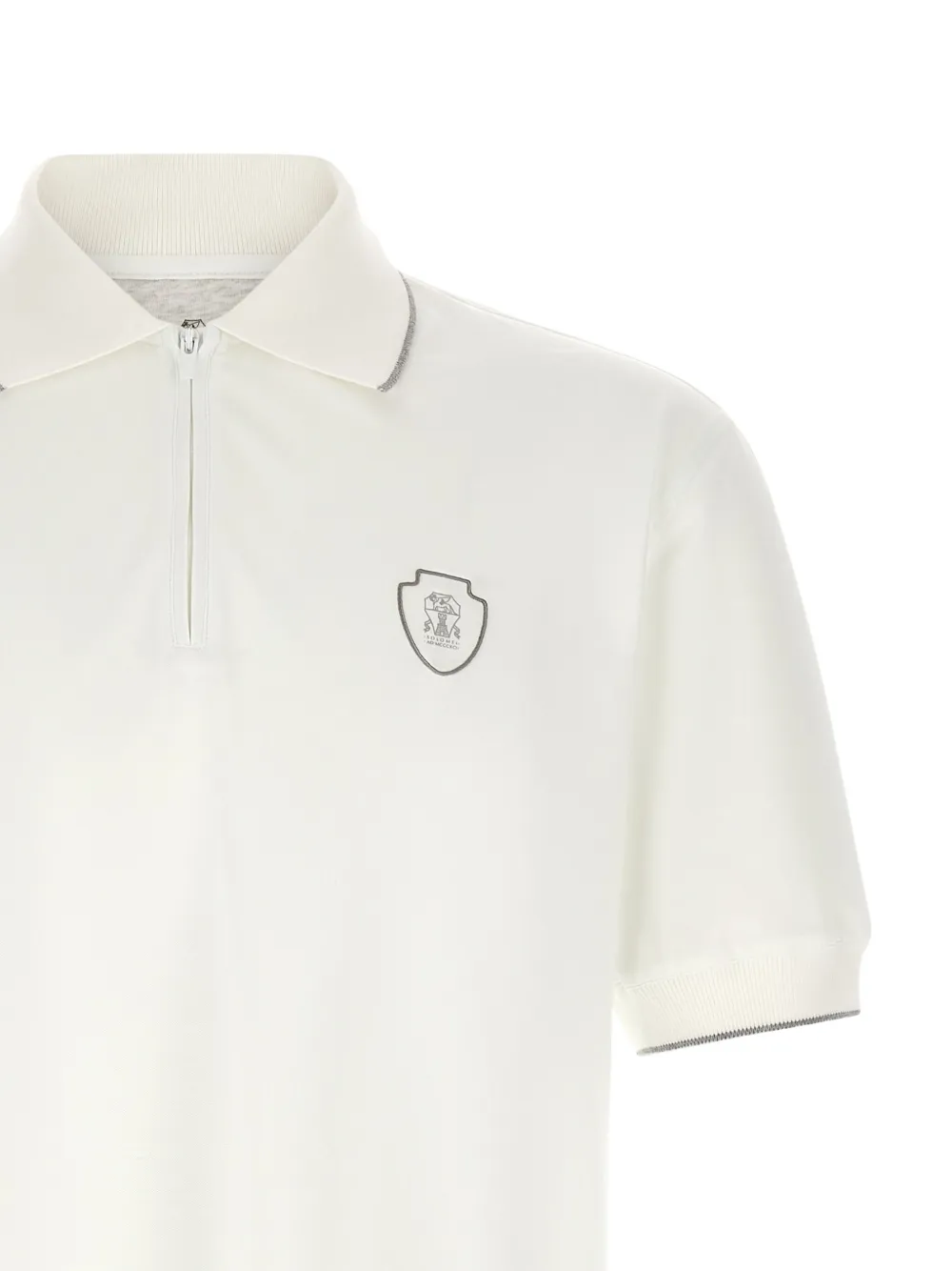 Brunello Cucinelli Poloshirt met logopatch Wit