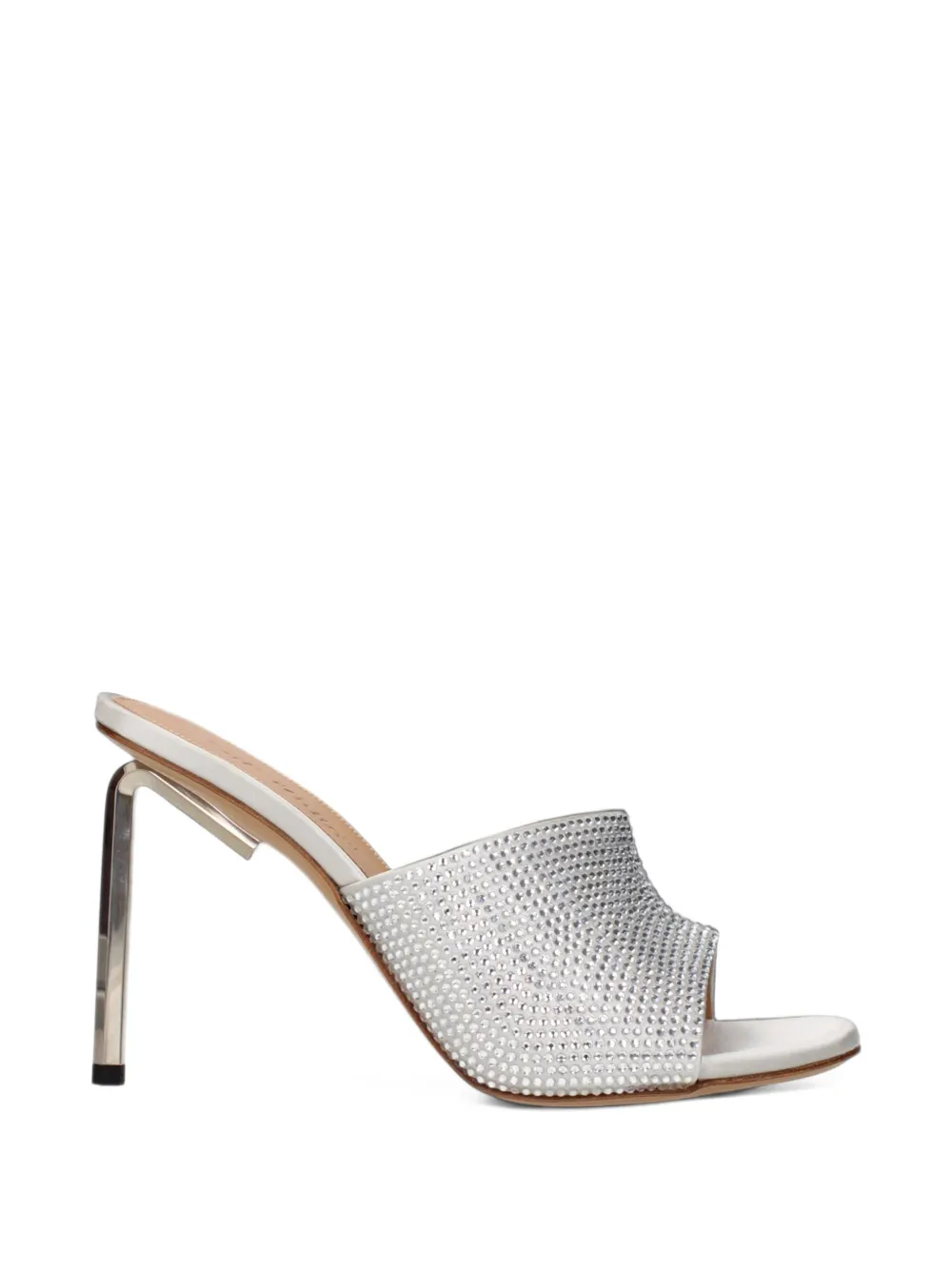 Off-White crystal-embellished satin sandals - Argent