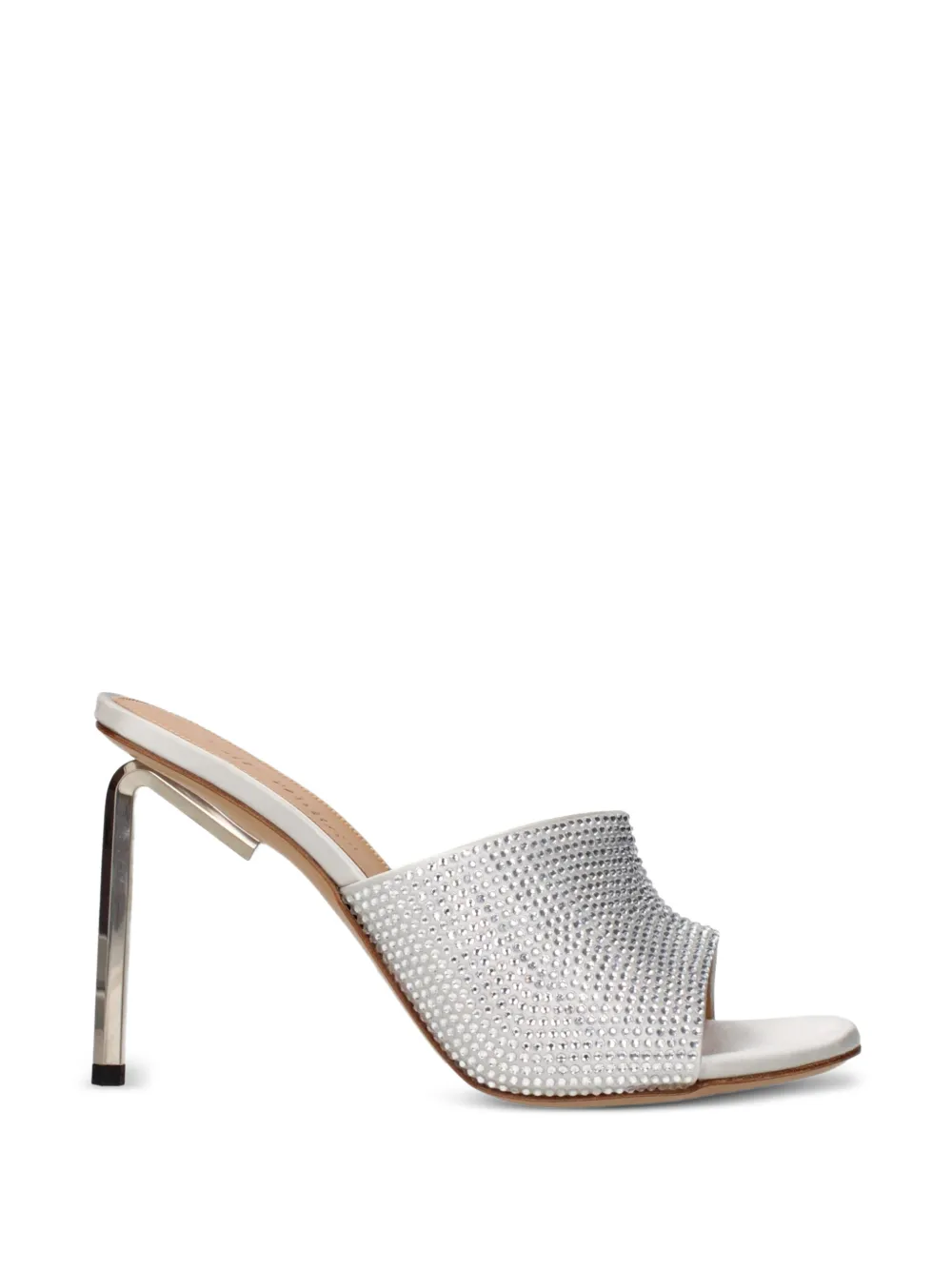 Off-White crystal-embellished satin sandals - Silver