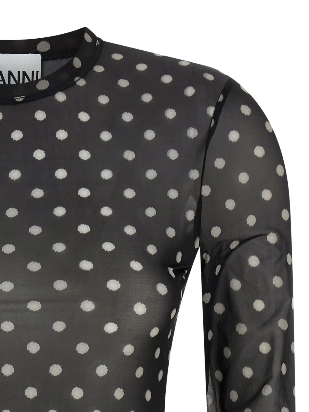 GANNI Tanktop met stippen Zwart
