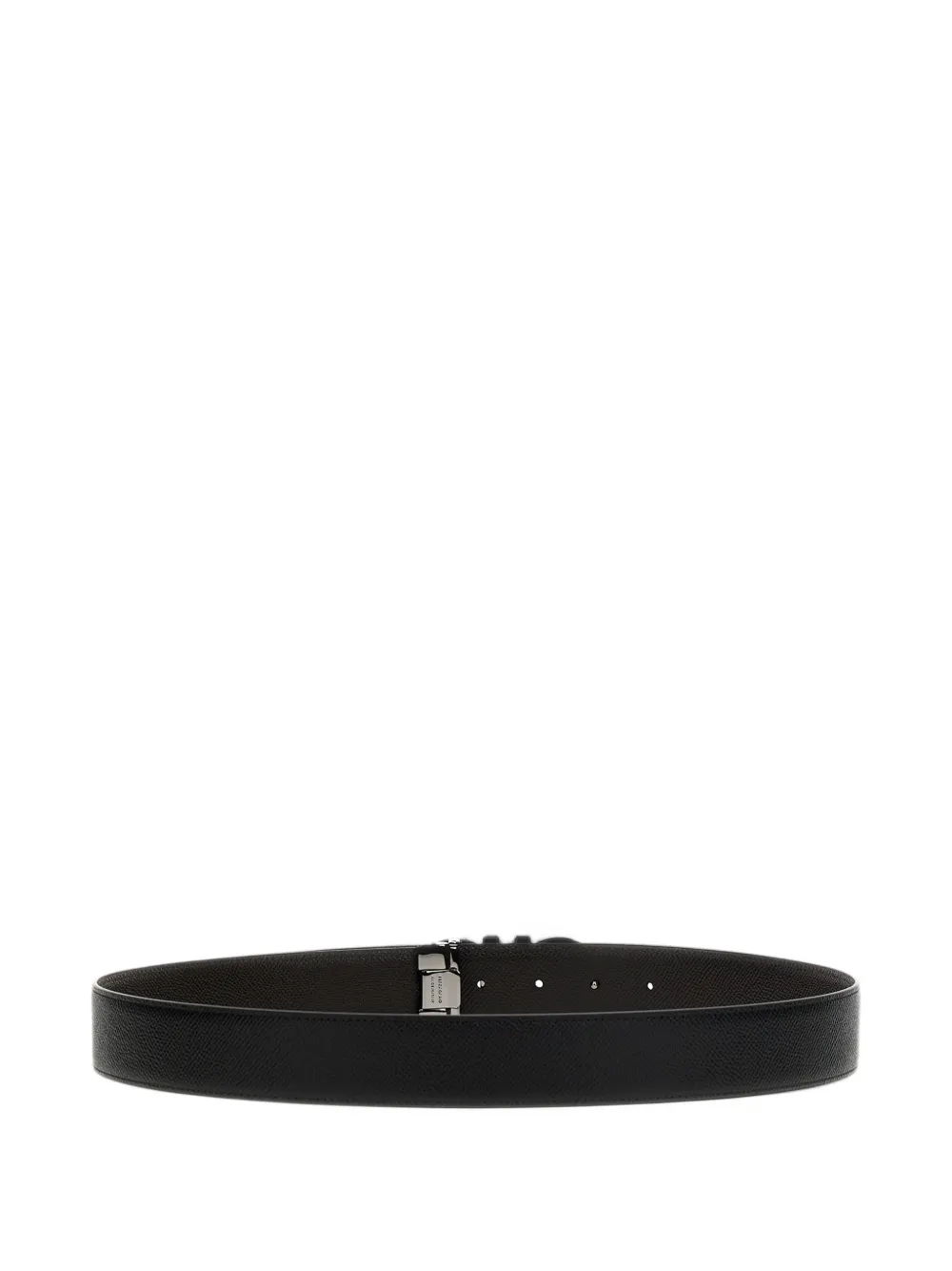 Ferragamo Gancini leren riem met textuur Zwart
