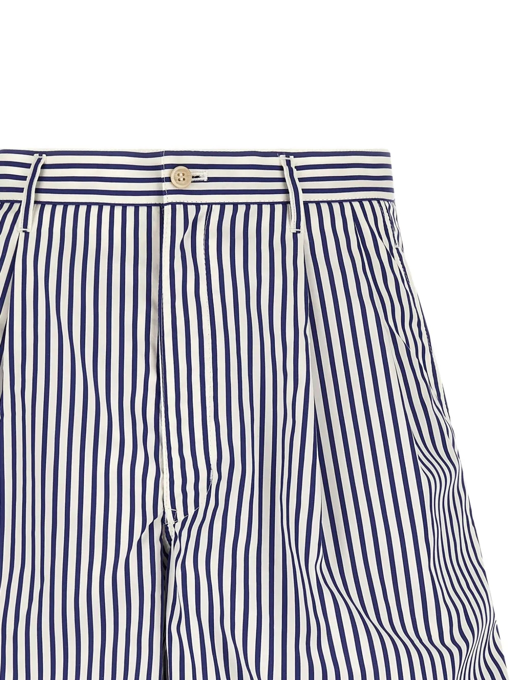 Comme Des Garçons striped pleated shorts Wit