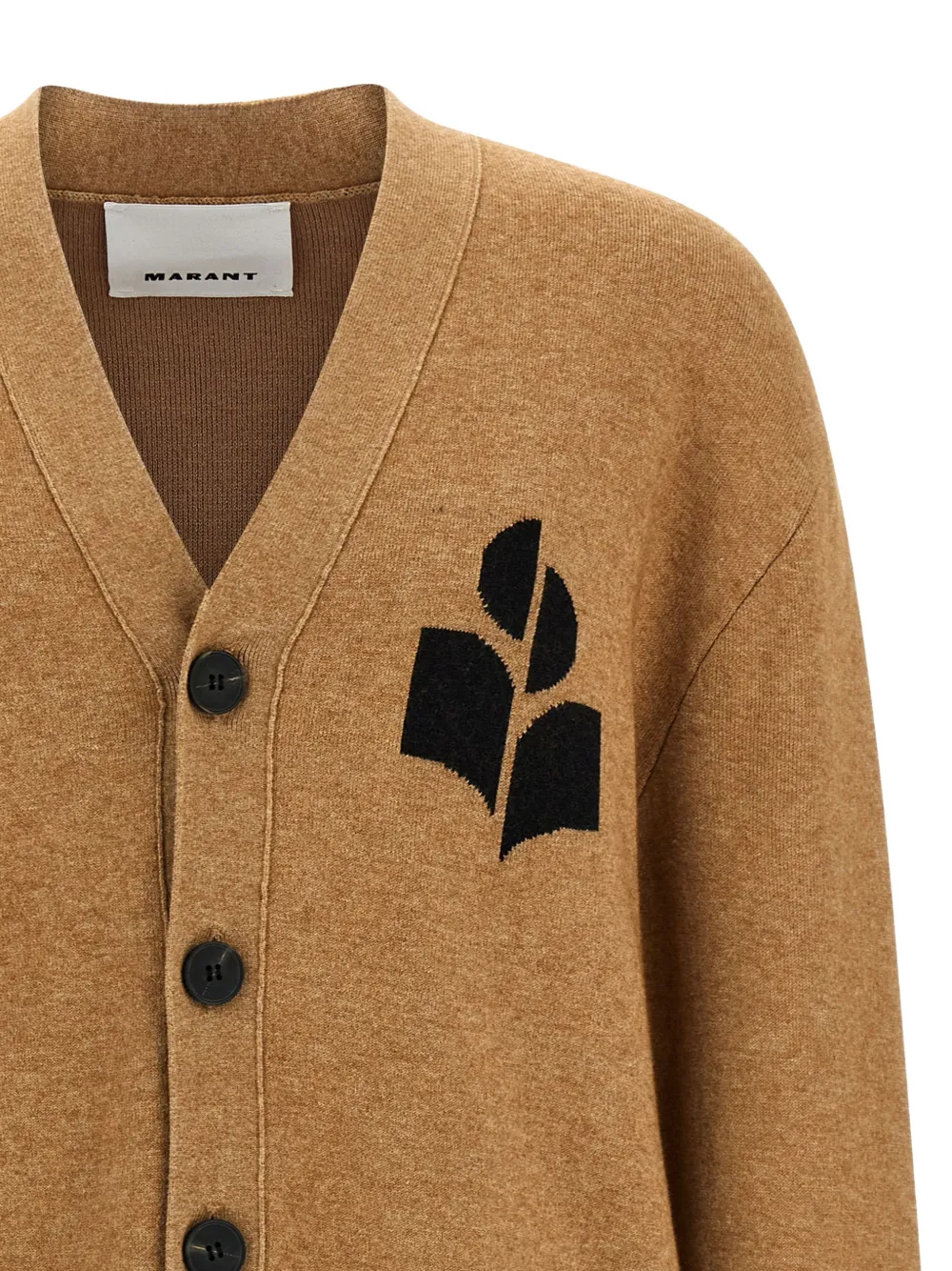MARANT Curtis logo-embroidered V-neck cardigan Bruin