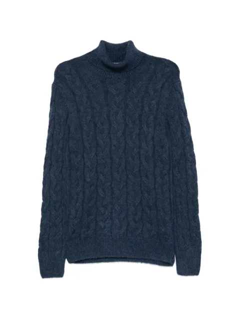 Barba cable-knit turtleneck sweater