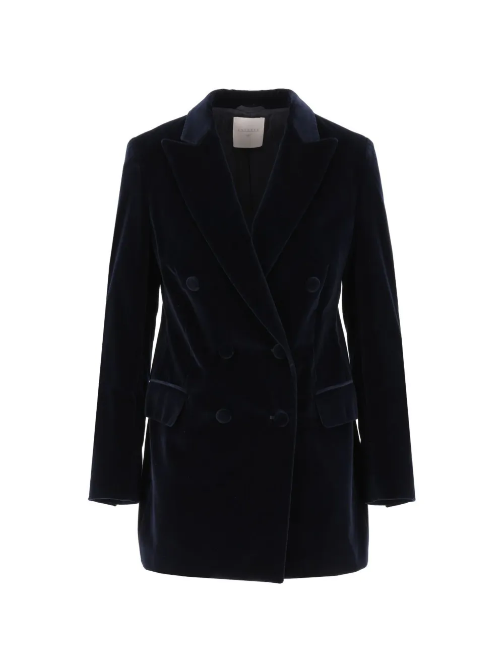 LATORRE double-breasted velvet blazer - Blau