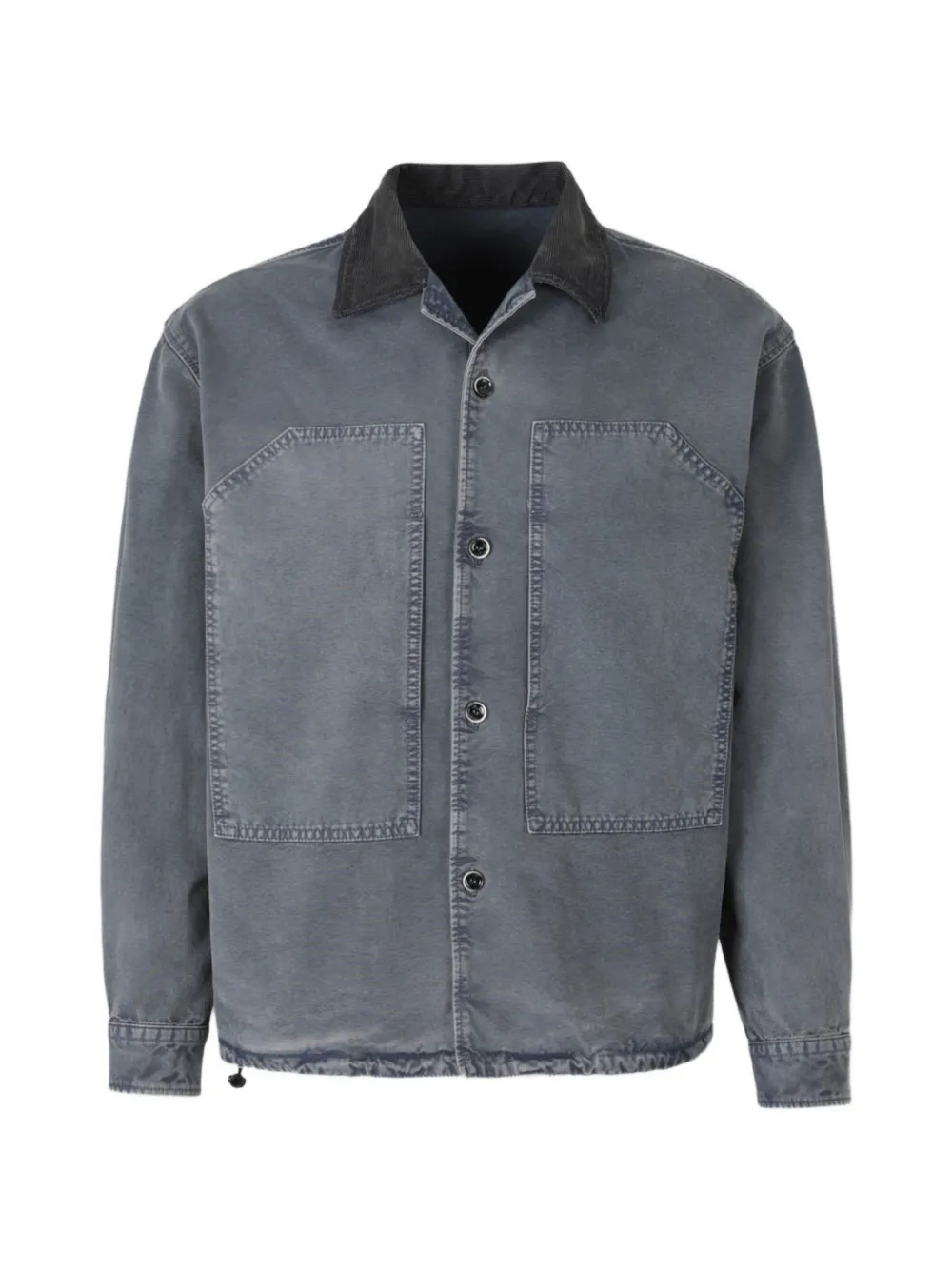 Nine In The Morning corduroy-collar drawstring jacket Blauw