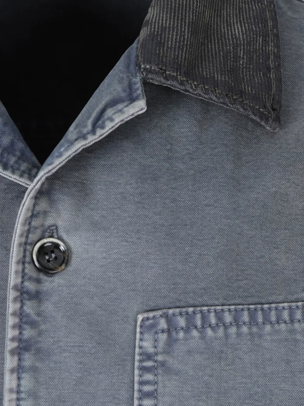 Nine In The Morning corduroy-collar drawstring jacket Blauw