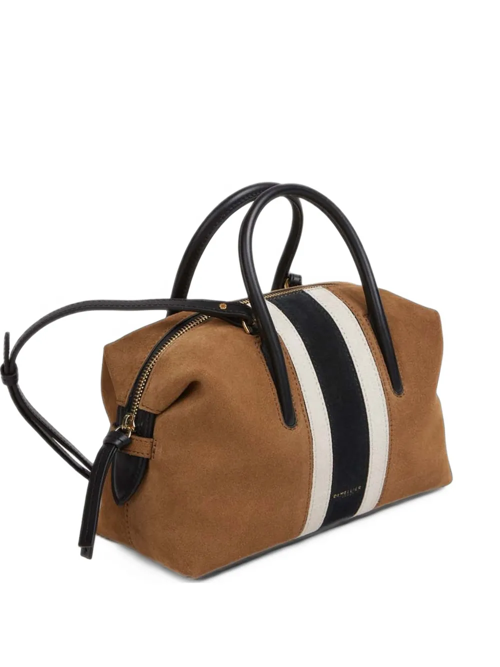 DeMellier small The Stockholm intarsia-stripe shoulder bag - Marrone
