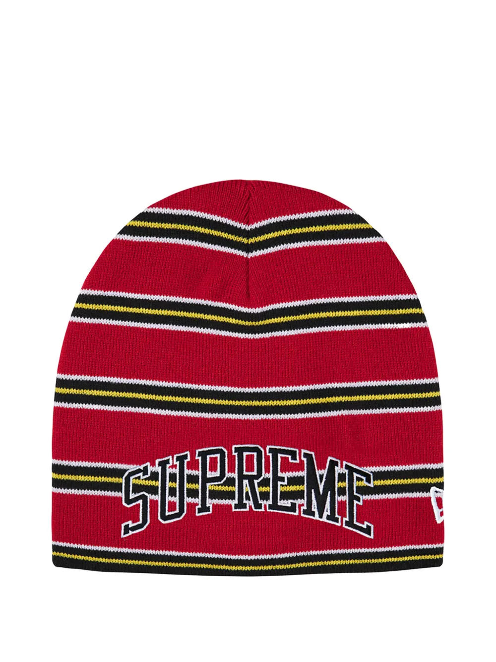 Supreme x New Era striped beanie hat - Rosso