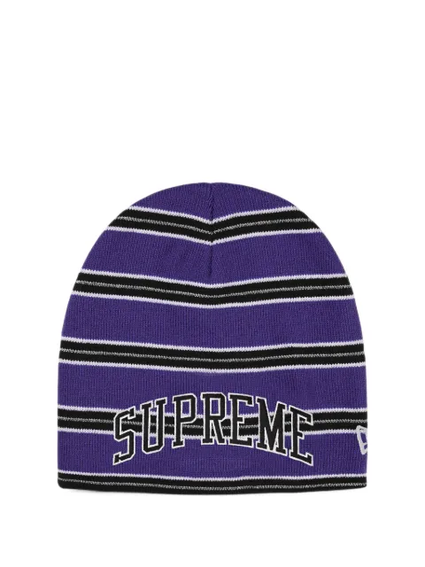 Supreme New Era stripe beanie hat