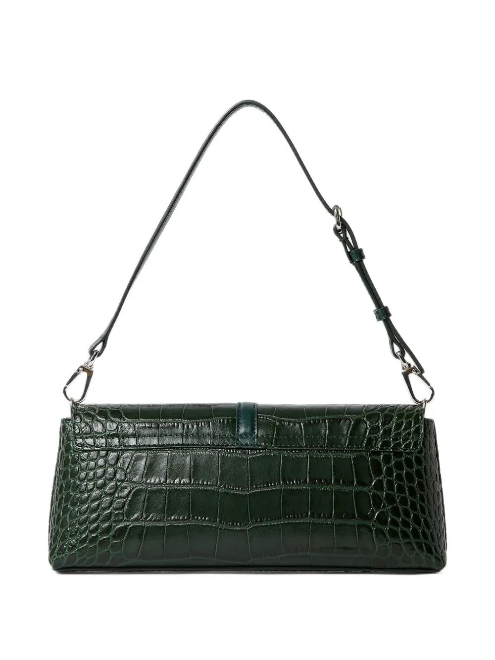 Stella McCartney Ryder croc-embossed pochette shoulder bag Groen