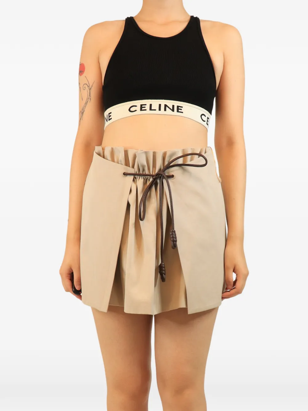 Celine Pre-Owned logo-underband athletic-rib crop top - Nude