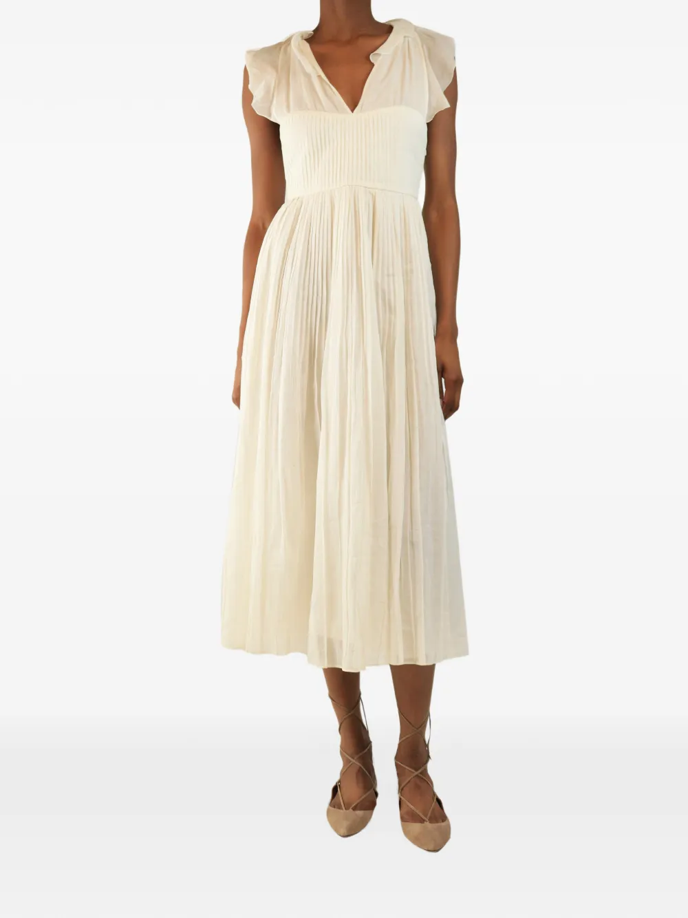 Nº21 pleated midi dress - Nude