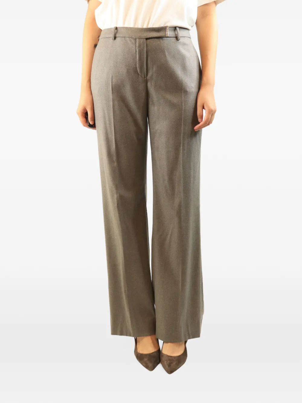 Loro Piana Pre-Owned button-up straight-leg trousers in Brown